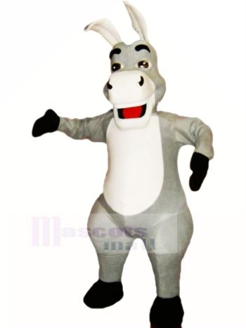 Niedlich Grau Esel Maskottchen Kostüm Karikatur