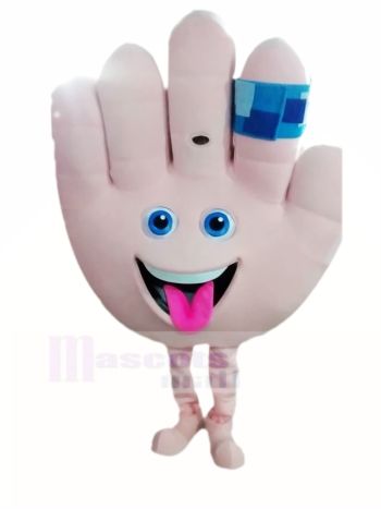 Niedlich Hand mit Band Hilfe Maskottchen Kostüm Karikatur