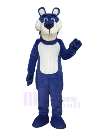 Fröhlicher Blauer Panther Maskottchen Kostüm
