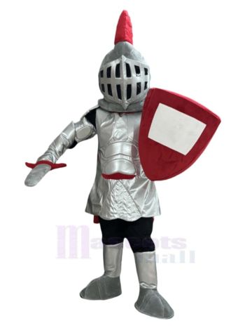 Silberner und Roter Ritter Maskottchen Kostüm Personen