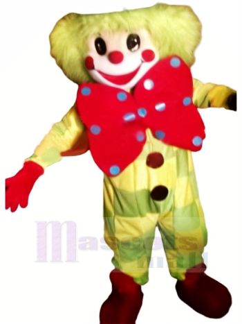Clown Mit Groß Bogen Maskottchen Kostüm Karikatur