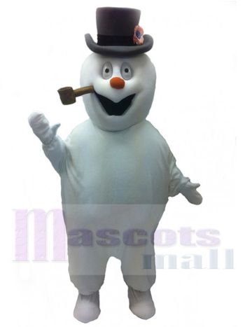 Rauchender frostiger Schneemann Maskottchen Kostüm Karikatur