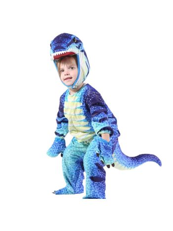 Blau T-Rex Dinosaurier Kostüm Dinosaurier Overall Halloween Weihnachten Kleid oben Geschenk zum Kind