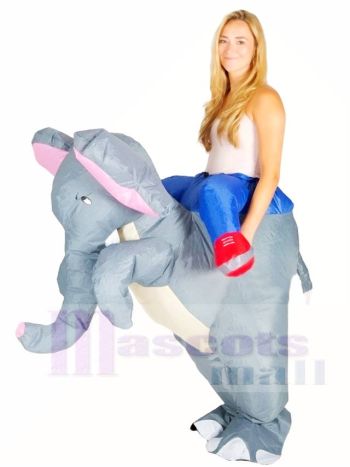 Grey Elephant Carry me Ride On Inflatable Halloween Christmas Costumes for Adults