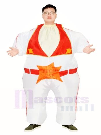 Elvis Presley Sänger Der aufblasbare König der Rock'n'Roll Halloween Weihnachts Kostüme für Erwachsene