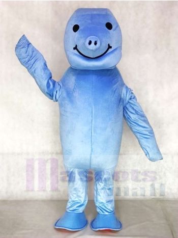 Nettes Zoo Blau Manatis Maskottchen Kostüm Tier