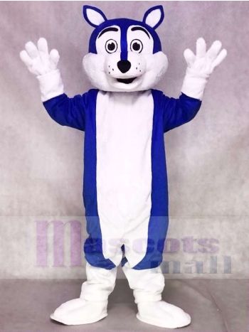 Dunkelblau Wolf Fursuit Maskottchen Kostüme Tier