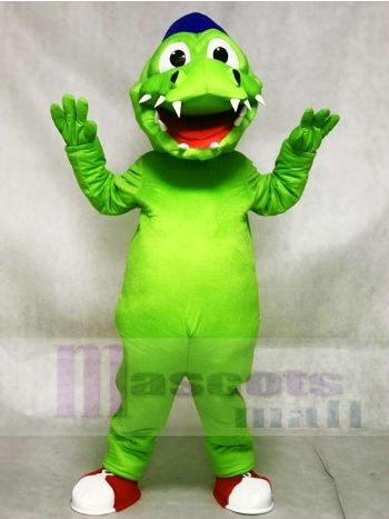 Blauer Hut Grün Krokodil Alligator Maskottchen Kostüme