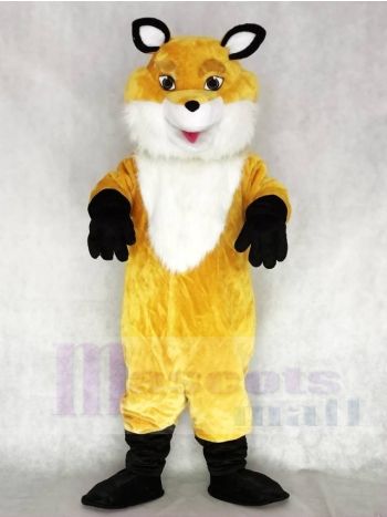 Neues gelbes Fox Maskottchen Kostüm mit weißer Brust