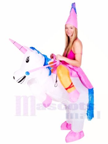 Tragen Sie mich auf Unicorn aufblasbare Halloween Weihnachts kostüme für Erwachsene