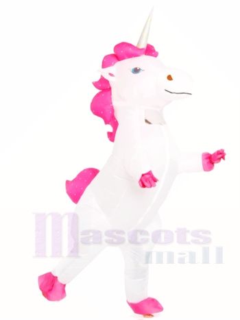 Weiß Einhorn Aufblasbar Halloween Weihnachten Kostüme für Erwachsene