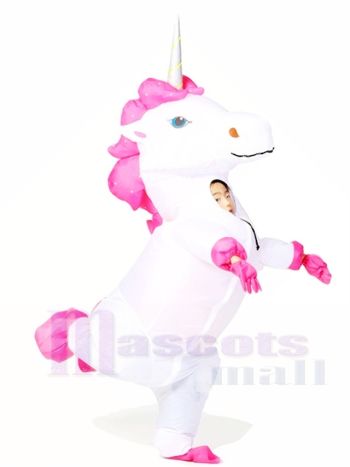 Weiß Einhorn Aufblasbar Halloween Weihnachten Kostüme für Kinder