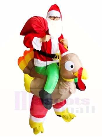 Weihnachtsmann Fahrt auf der Türkei tragen mich aufblasbares Halloween Weihnachten Kostüme für Erwachsene