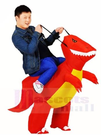 rot Dinosaurier Tragen Sie mich auf T-Rex Aufblasbare Halloween Weihnachten Kostüme für Erwachsene