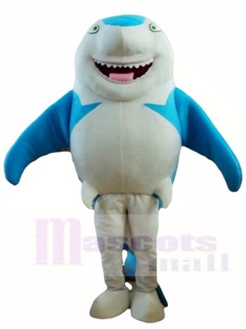 Blaues Lächeln Haifisch Maskottchen kostüm Seefisch Tier ozean