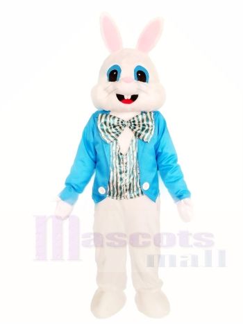 Hase Osterhase mit Blaues Hemd-Maskottchen Kostüm Tier