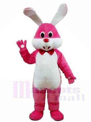 Rosa Hase Ostern Hase mit Bowknot Maskottchen Kostüme Tier