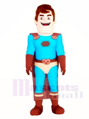 Super Hero mit braunen Mantel Maskottchen Kostüme Menschen
