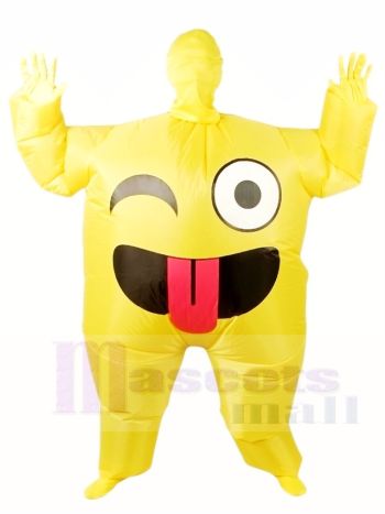 Emoji Lächeln Sie aufblasbare Halloween Weihnachten sprengen Sie Kostüme für Erwachsene