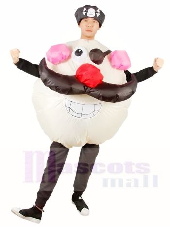 Runden Gesicht Kapitän Pirat Aufblasbar Halloween Weihnachten Kostüme für Erwachsene