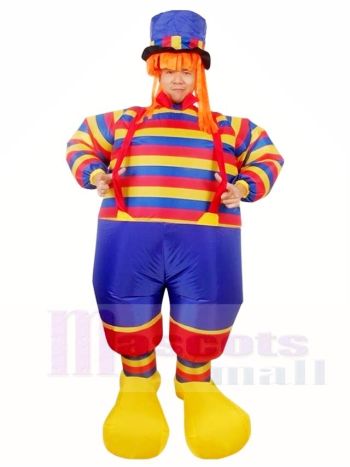 Clown mit Streifen aufblasbaren Halloween Weihnachten Urlaubs kostüme für Erwachsene