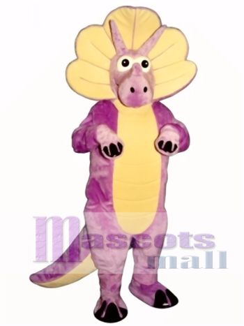 Lila Triceratops Maskottchen Kostüm