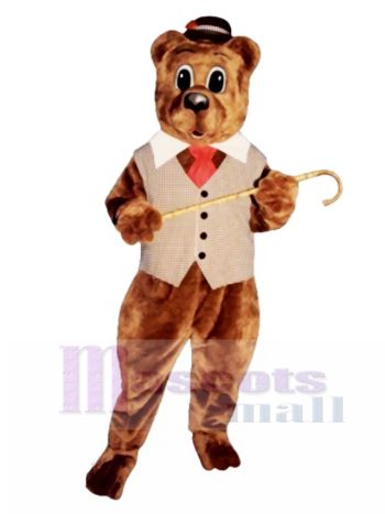 Pa Bear with Vest, Hat & Tie Mascot Costume