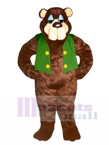 Cute Bramble Bear with Vest Mascot Costume