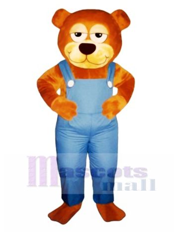 Netter Gärtner Bär mit Overalls Maskottchen Kostüm