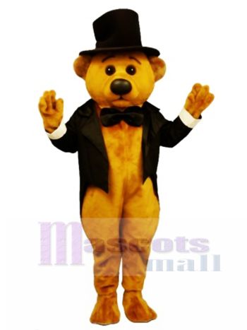 Neu Sophisticated Bär mit Frack und Hut Maskottchen Kostüm