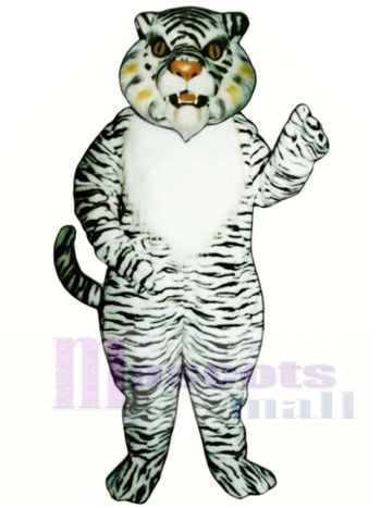 Nettes weißes Tiger Maskottchen Kostüm Tier