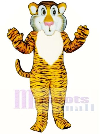 Nettes schüchternes Tiger-Maskottchen-Kostüm