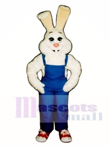 Ostern Bauer Hase Kaninchen mit Lätzchen Overall Maskottchen Kostüm