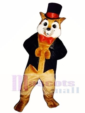 Niedlich Schlau Fuchs mit Hut, Jacke & Bowtie Maskottchen Kostüm