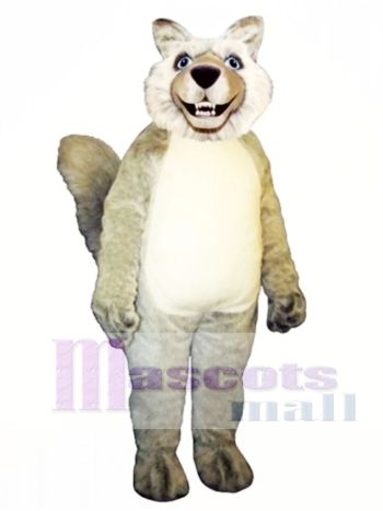 Nettes lächelndes Wolf Maskottchen Kostüm