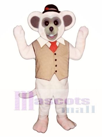 Marty Maus mit Weste und Hut Maskottchen Kostüm