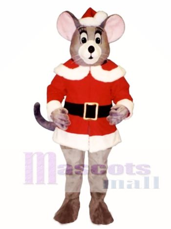 Noel Maus mit Weihnachtsmannmantel und Hut Weihnachts Maskottchen Kostüm