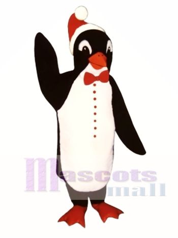 Weihnachtsmann Pinguin mit Bowtie & Hut Maskottchen Kostüm