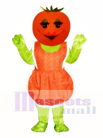Frau Tomate mit Schürze Maskottchen Kostüm Gemüse