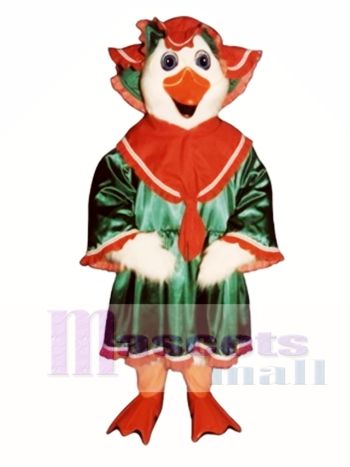 Urlaub Gans mit Kleid & Hut Weihnachten Maskottchen Kostüm Geflügel 