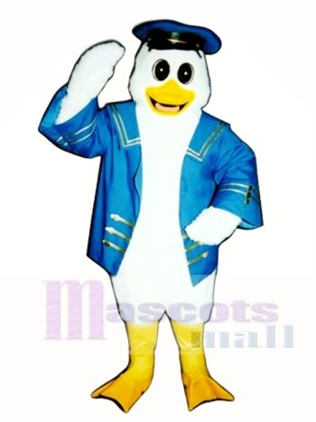 Niedlich Kapitän Entlein Ente mit Jacke & Hut Maskottchen Kostüm Geflügel 