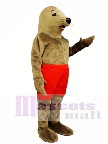 Cute Sunning Seal mit Shorts Maskottchen Kostüm