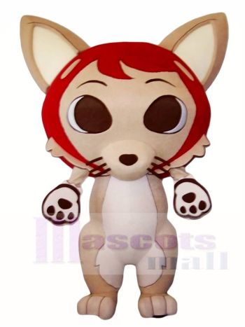 Corgi Hund Maskottchen Kostüme mit rot Kapuze Tier
