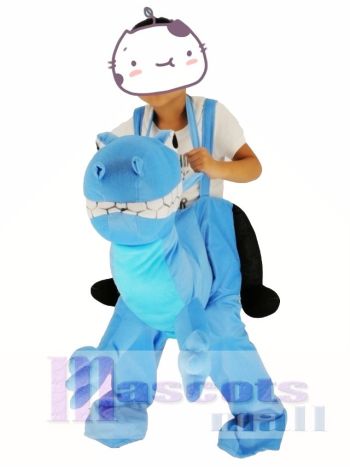 Für Kinder Huckepack tragen mich weiter Blau Drachen Maskottchen Kostüm