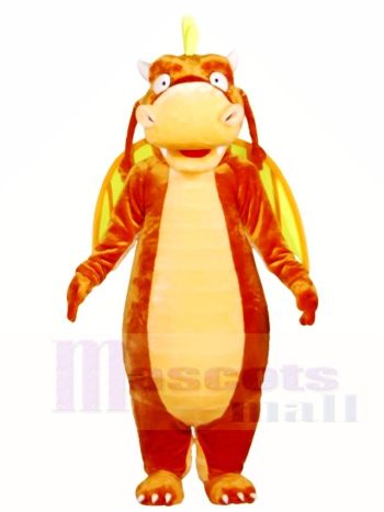 Braun Drachen mit Wings Maskottchen Kostüme