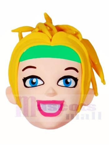 Blonde Cheerleader Kopf nur Maskottchen Kostüme Menschen