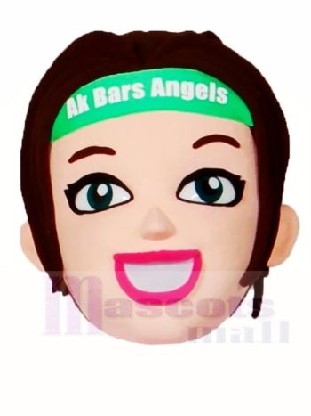 Braune Haare Cheerleader Mädchen HEAD ONLY Maskottchen Kostüme Menschen