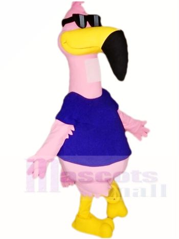 Cool Rosa Flamingo mit Sonnenbrille Maskottchen Kostüme Vogel Tier