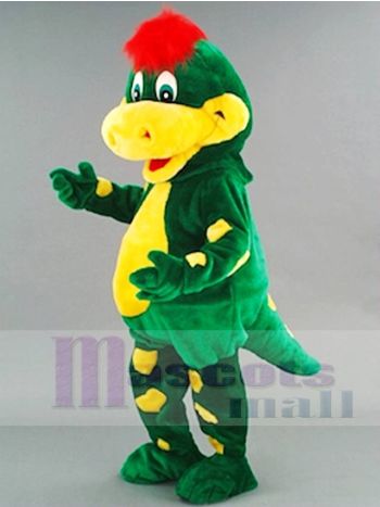 Grün Dinosaurier mit Gelb Bauch Maskottchen Kostüme