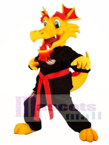 Gelbe Kung Fu Drachen Maskottchen Kostüme